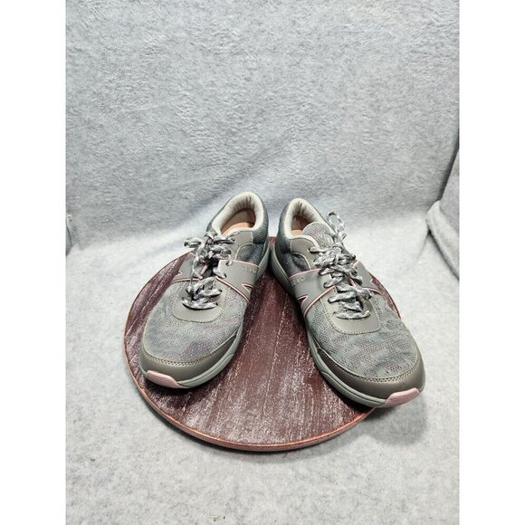 TRAQ By Alegria Womens Walking Shoes Size 38 Gray & Pink Mesh Upper Cushioned - Picture 1 of 10
